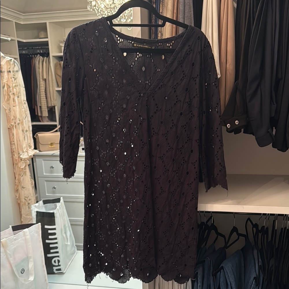Vix black lace coverup size small